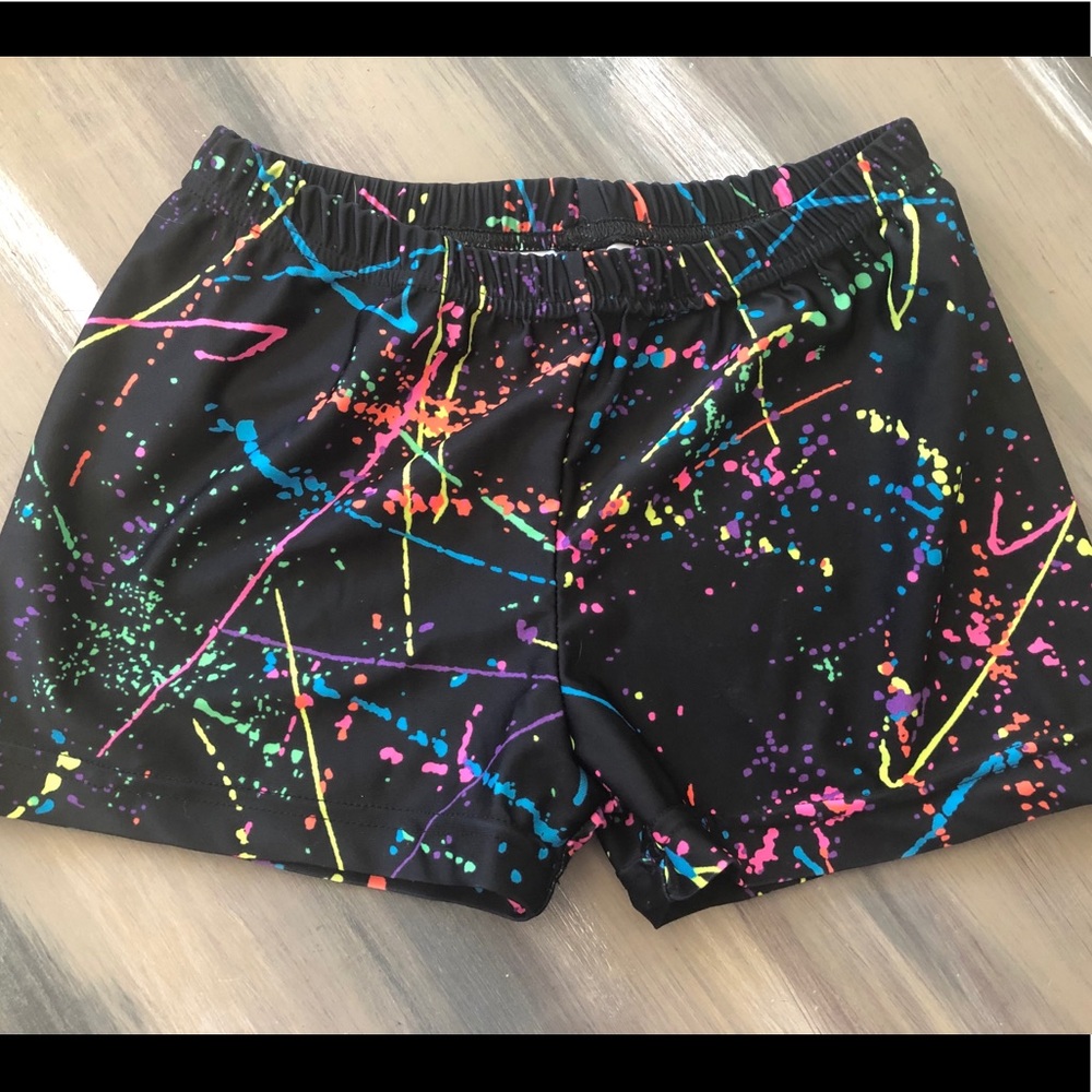 Splatter shorts multicolor neon